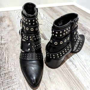 Black Biker Booties